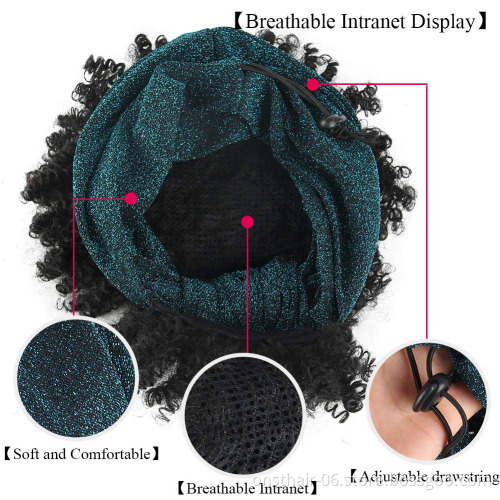Afro Curly Braided Synthetic Headband Box Braid Wig With Bangs In Hairbands Synthetic Hair Turban Wrap Hairband Headband wigs